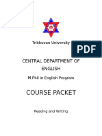 Course Packet: Central Department of English