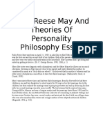 Rollo Reese May and Theories of Personality Philosophy Essay