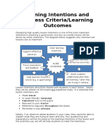 Learning Intentions and Success Criteria