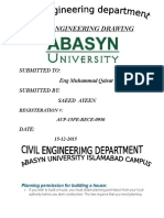 Civil Engineering Drawing: Submitted To: Eng Muhammad Qaisar Submitted By: Saeed Ayeen