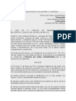 Demanda de Divorcio Voluntario y Convenio