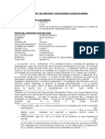 Declaración Del Imputado Por Accidente de Transito Choque en Estado de Ebriedad