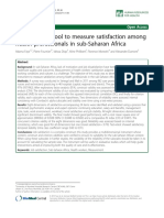 Developing A Tool To Measure Satisfaction Among Health Professionals in Sub-Saharan Africa