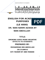 English For Academic Purposes (LE 4000) : Dr. Wan Narmi Aziana BT Wan Abdullah