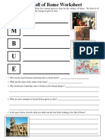 The Fall of Rome Worksheet