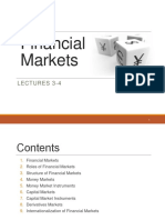 Financial Markets: Lectures 3 - 4