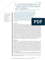 Evaluation and Management of Language and Speech Disorder