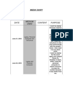 Date Medium Used Content Purpose: Media Diary