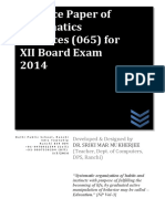 Practice Paper of Informatics Practices (065) For XII Board Exam 2014