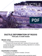 Ductile Deformation of Rocks: GEOL303 Dr. L. Hoyer