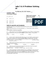 Belfast Grade 5 & 6 Problem Solving Assignment