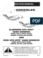 Instruction Manual: Aluminum Site-Rite Hand Benders AND Iron Site-Rite Hand Benders