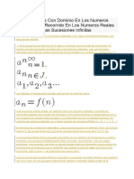 Funciones Con Dominio en Los Numeros Naturales Y Recorrido en Los Numeros Reales Las Sucesiones Infinitas