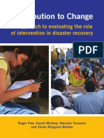 Contribution To Change: An Approach To Evaluating The Role of Intervention in Disaster Recovery