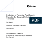 Evaluation of Promoting Food Security Project in The Occupied Palestinian Territories