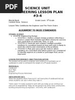 Science Unit Engineering Lesson Plan #3-4: Alignment To Ngss Standards