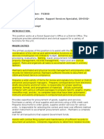 Master Record Number: FS3840 Title/Pay Plan/Series/Grade: Support Services Specialist, GS-0342-05 FLSA Code: Non-Exempt