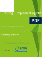 Testing & Implementing POS: Department of Computing & Information Systems