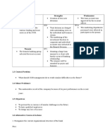 1.2 SWOT Analysis Strengths Weaknesses