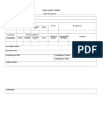 Risk Data Sheet: Project Title: Date Prepared