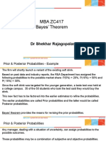 MBA ZC417 Bayes' Theorem: DR Shekhar Rajagopalan