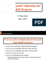 Risk-Adjusted Valuation For R&D Projects: F. Peter Boer June, 2007