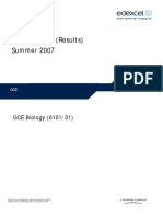 Mark Scheme (Results) Summer 2007: GCE Biology (6101/01)