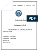 Assignment No 1 Seismicity of The Seismic Hazard of The Pakistan