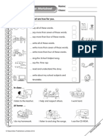 Self-Evaluation Worksheet: Name: Class