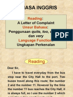 Bahasa Inggris:: A Letter of Complaint: Penggunaan Quite, Too, Enough Dan Very: Ungkapan Perkenalan