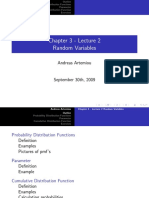 Chapter 3 - Lecture 2 Random Variables: Andreas Artemiou