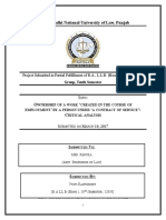 Ownership of A Work Created in The Course of Employment' by A Person Under A Contract of Service': Critical Analysis