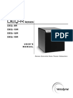 Velodyne DEQ-12r Subwoofer Owners Manual