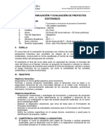 Silabo de Formulación y Evaluacion de Proyectos Sostenibles 2017 - I