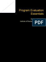 Program Evaluation Essentials: Dr. Aneel SALMAN Institute of Business Administration Karachi