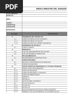 Indice de Dossier de Calidad Formato