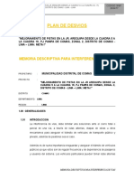 Memoria Descriptiva Plan de Desvios