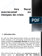 La Política Fiscal Discrecional en Tiempos de Crisis