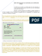 Como Ejecutar El Software para Resetear Las Almohadillas de Impresión Epson