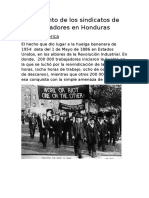 Surgimiento de Los Sindicatos de Los Trabajadores en Honduras