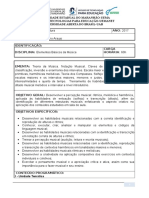 Elementos Básicos Da Mùsica Plano de Ensino 2017 Uab