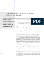 A Lesson Cycle For Teaching Expository Reading and Writing