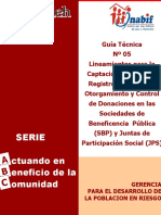 Guia5, Lineamiento para La Captacion, Recepcion, Registro, Aceptacion, Otorgamientoy Control de Donaciones de La Sociedades Debeneficencias