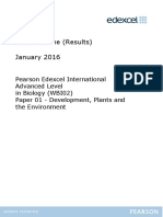 IAL Unità 2 Mark Scheme Biology 2016