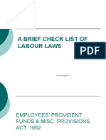 A Brief Check List of Labour Laws: H.R.Dasgupta