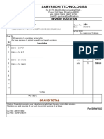 Samvrudhi Technologies: Revised Quotation 250