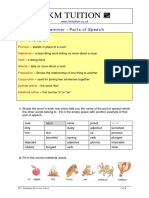 KM Tuition: Grammar - Parts of Speech