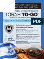 Torah To-Go: April 2017 - Pesach-Yom Haatzmaut 5777