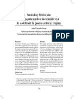 Femicidio y Feminicidio. Avances para Nombrar La Expresión Letal de Violencia de Género Contra Las Mujeres - Izabel Solyszko Gomes