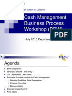 Cash Management Business Process Workshop (BPW) : July 2016 Departmental Release